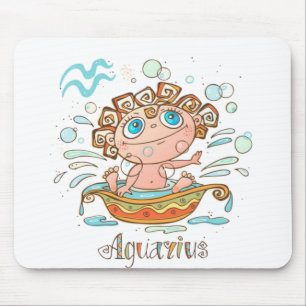 Tapis De Souris Bébé dessin animé Verseau
