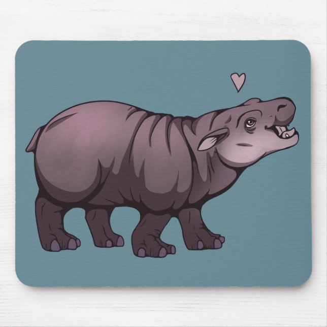 Tapis De Souris Bébé Hippopotame Nain (Devant)