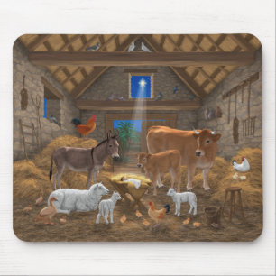 Tapis De Souris Bébé Jésus Manger Nativité de Noël
