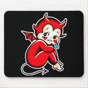 Tapis De Souris Bébé Kewpie Diable qui pleure démon triste