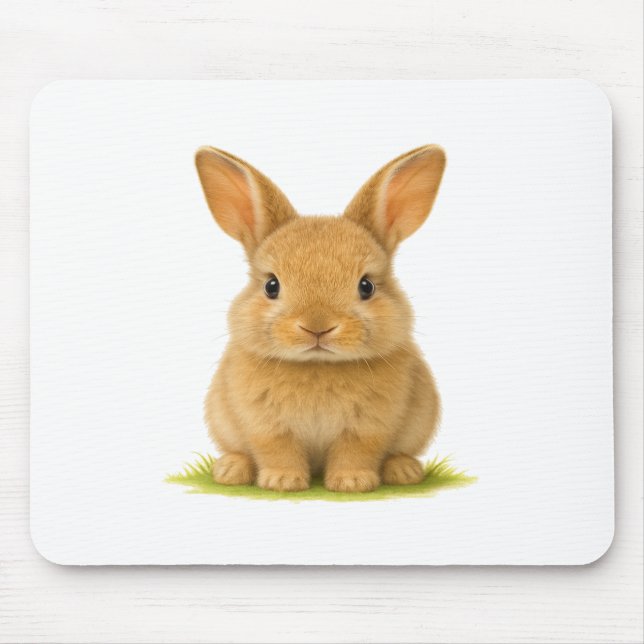 Tapis De Souris Bébé lapin dans l'herbe (Devant)