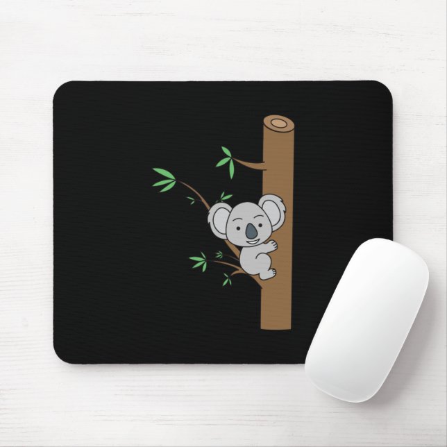 Tapis De Souris Bébé mignon Escalade Koala Un Eucalyptus Arbre (Avec souris)