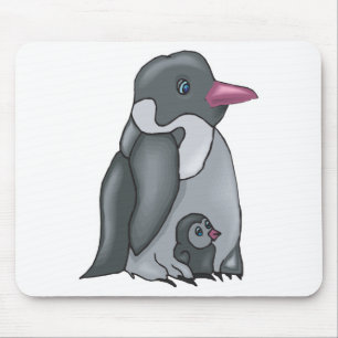 Tapis De Souris bébé mignon et manman pingouin