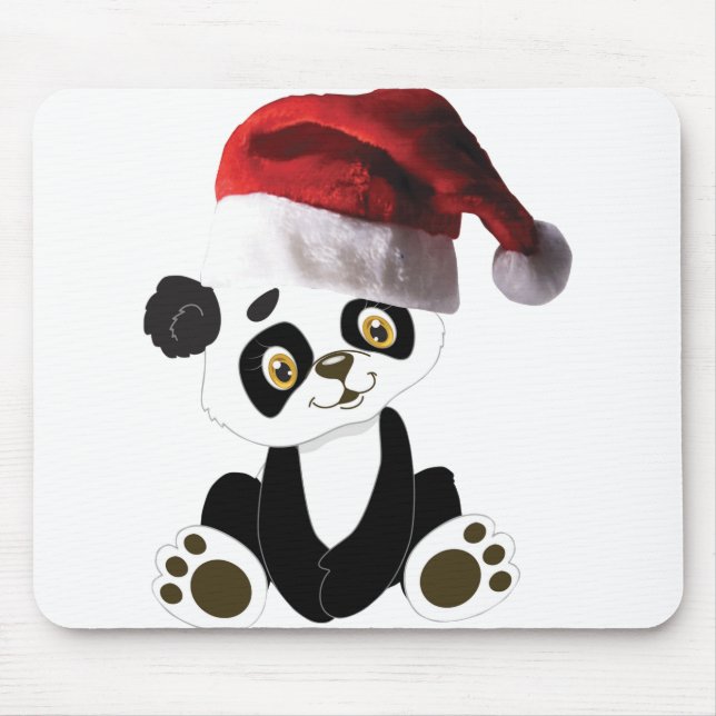 Tapis De Souris bébé panda ours de noël (Devant)