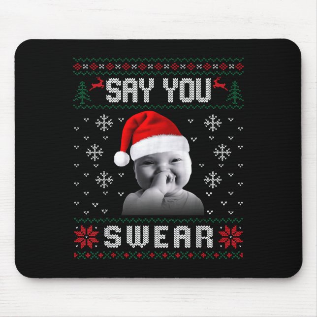 Tapis De Souris Bébé rigolard drôle Ai Bébé Mème Brainrot Noël lai (Devant)