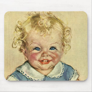 Tapis De Souris Bébé scandinave blond mignon vintage garçon ou fil