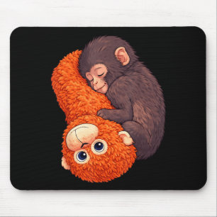Tapis De Souris Bébé singe drôle qui donne un coup de poing, anima