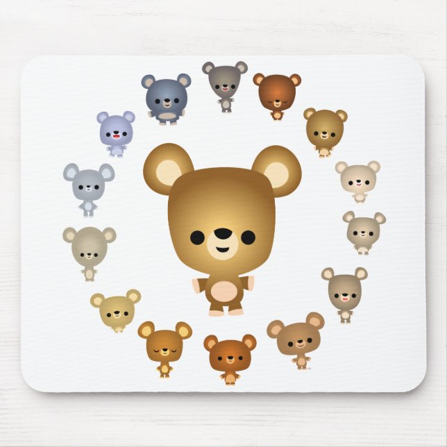 Tapis De Souris Bébés Ours Cartoon mignonne Mousepad (Devant)