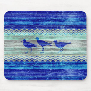 Tapis De Souris Bécasseaux bleus de la Marine Rustique