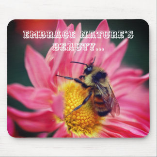 Tapis De Souris Bee On Daisy Inspirational Nature Beauté Citation