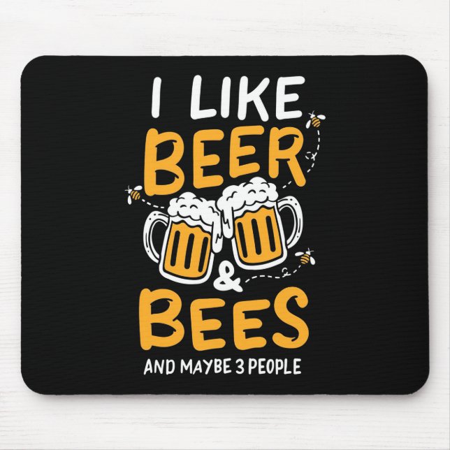 Tapis De Souris Beekeeper Gift | I Like Beer And Bees (Devant)