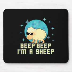 Tapis De Souris Beep Beep Je suis un mouton amusant animal de ferm