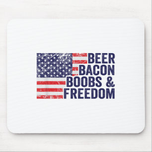 Tapis De Souris Beer Bacon S& Liberté - Drôle Usa Drapeau Drôl