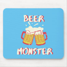 Tapis de souris Beer Monster | Fond bleu