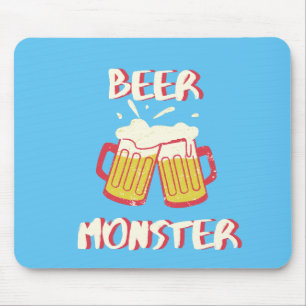 Tapis de souris Beer Monster Fond bleu