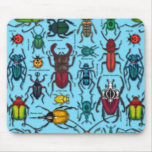 Tapis De Souris Beetons sur bleu