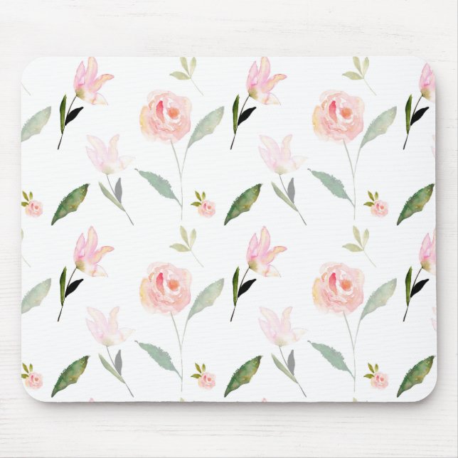 Tapis De Souris Belle aquarelle florale (Devant)