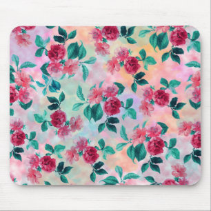 Tapis De Souris Belle aquarelle romantique motif rose floral