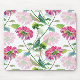 Tapis De Souris Belle aquarelle rose Fleurs Illustration