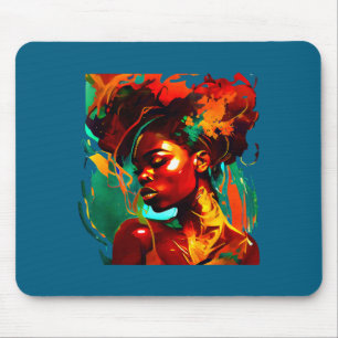Tapis De Souris Belle art noir femme afro-américaine