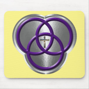 Tapis De Souris Belle bague de la Trinité chrétienne avec croix
