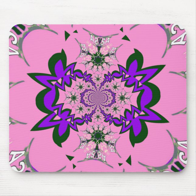 Tapis De Souris Belle Bébé rose Floral Purple Shade Motif Art (Devant)