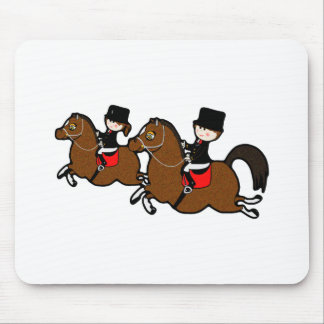 Tapis De Souris Belle caricature garçon fille équitation dressage 