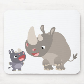 Tapis De Souris Belle Cartoon Rhino Baby & Big Rhino Mousepad