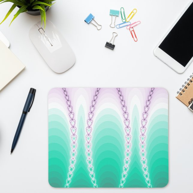 Tapis De Souris Belle chaîne fractale à dégradé violet vert (Créateur téléchargé)