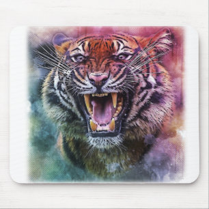 Tapis De Souris Belle croissance Tigre Bengale Tigre photo visage
