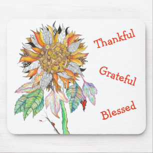 Tapis De Souris Belle et colorée Souris de tournesol