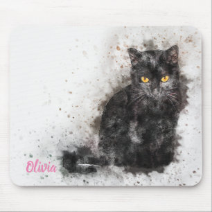 Tapis De Souris Belle et tendance Chat Noir Perdu Photo