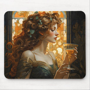 Tapis De Souris Belle Femme Art Nouveau