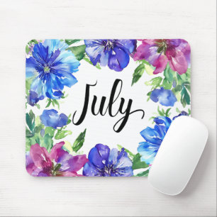 Tapis De Souris Belle Fleurs du mois de naissance/Juillet