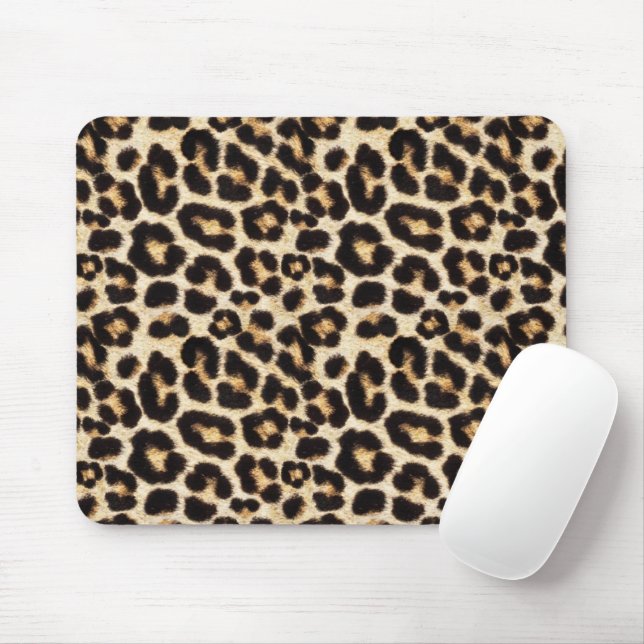 Tapis De Souris Belle fourrure de Faux Leopard (Avec souris)