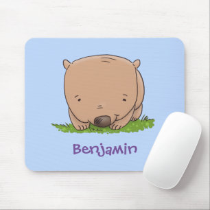 Tapis De Souris Belle illustration de dessin animé de bébé wombat