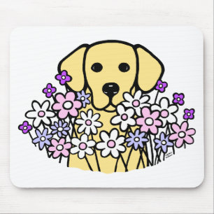 Tapis De Souris Belle illustration de Labrador de jaune d'âme
