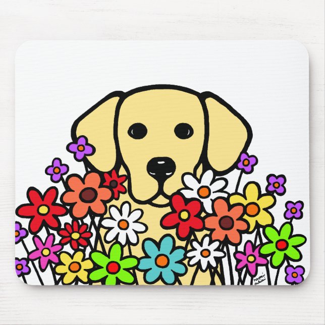 Tapis De Souris Belle illustration de Labrador de jaune d'âme (Devant)