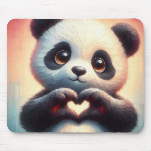 Tapis De Souris Belle Love Heart Panda (Devant)