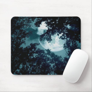 Tapis De Souris Belle Lune qui coule avec les arbres