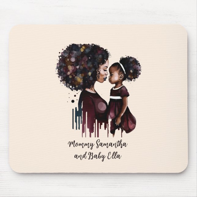 Tapis De Souris Belle maman et fille noire (25) (Devant)