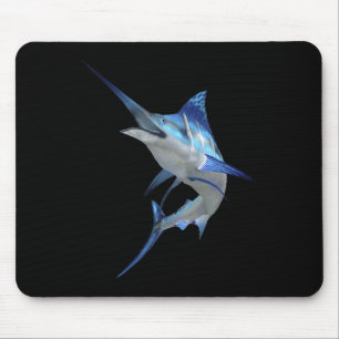 Tapis De Souris Belle Marlin Bleu Pêche Manche Court