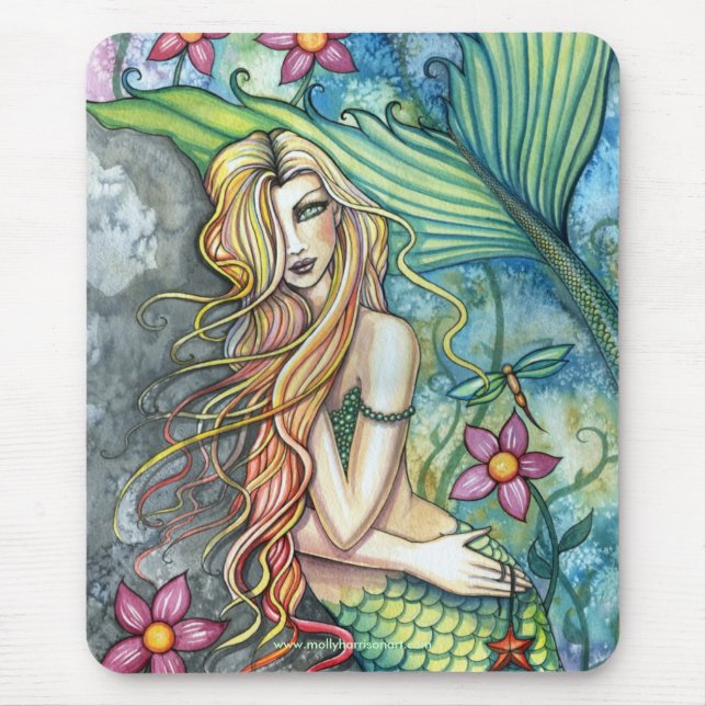 Tapis de souris Belle Mérmaid par Molly Harrison (Devant)