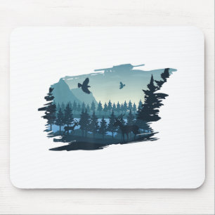 Tapis De Souris Belle Montagne, Arbres et Forêt de la Nature