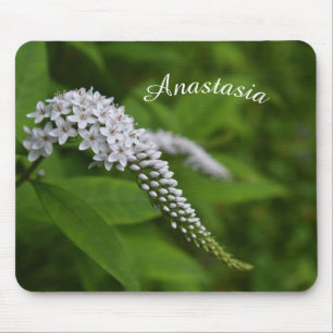 Tapis De Souris Belle Mousepad Floral Blanc Avec Nom