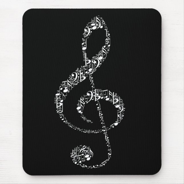 Tapis De Souris Belle musique blanche cool (Devant)