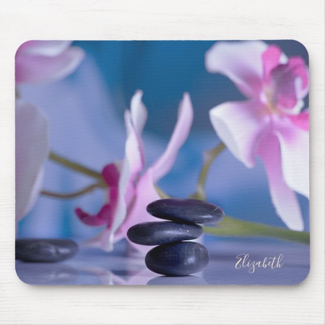 Tapis De Souris Belle Orchidée, Pierres Zen (Devant)