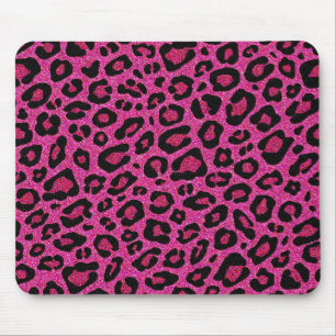 Tapis De Souris Belle parties scintillant léopard rose chaud bril