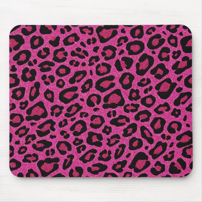 Tapis De Souris Belle parties scintillant léopard rose chaud brill (Devant)