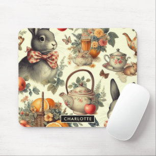 Tapis De Souris Belle peinture Vintage de lapin